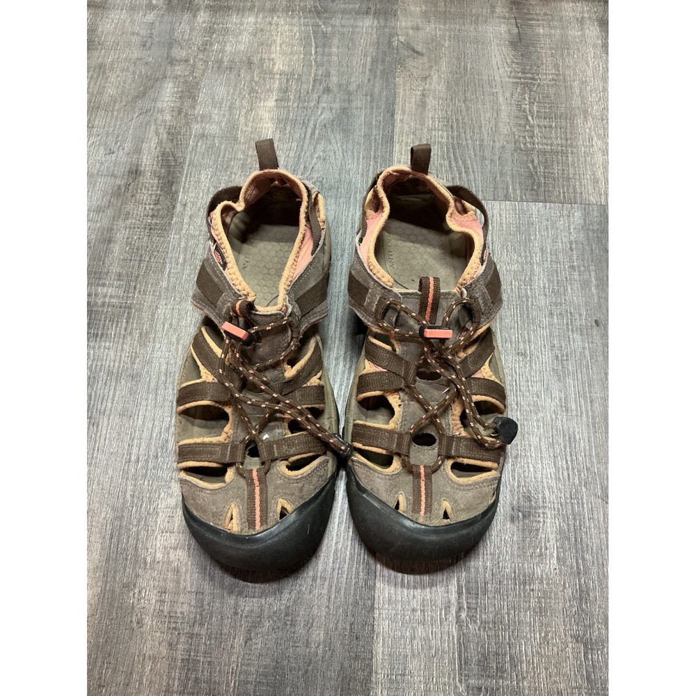 Keen Arroyo II Hiking Sandals Brown Pink Waterproof Leather Trail Shoes Womens